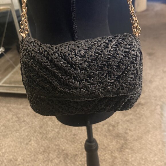 MNG Black Tweed with Gold Chain Strap - Picture 2 of 7